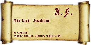 Mirkai Joakim névjegykártya